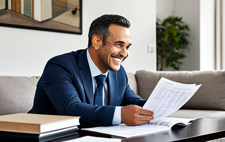 CFP 자격증 공부 계획 세우기 - **Image:** A financial advisor, fully clothed in a professional suit, smiling confidently while advi...