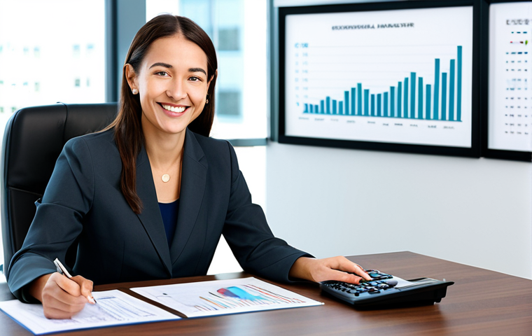 CFP 시험 과목별 학습법 - **Prompt:** A fully clothed, professional female financial advisor in modest business attire, smilin...